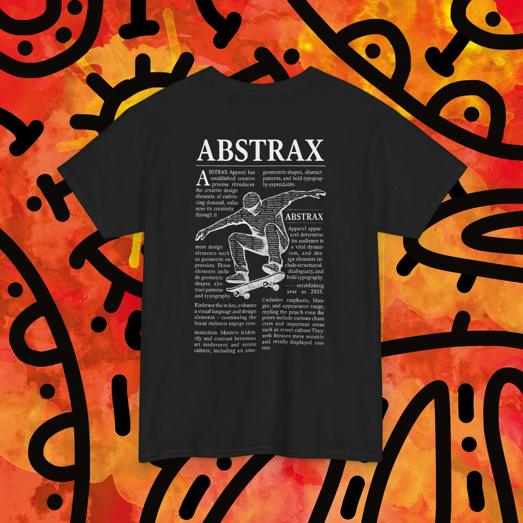 Abstrax Skateboard Tee — Vintage Skate Graphic Black T‑Shirt