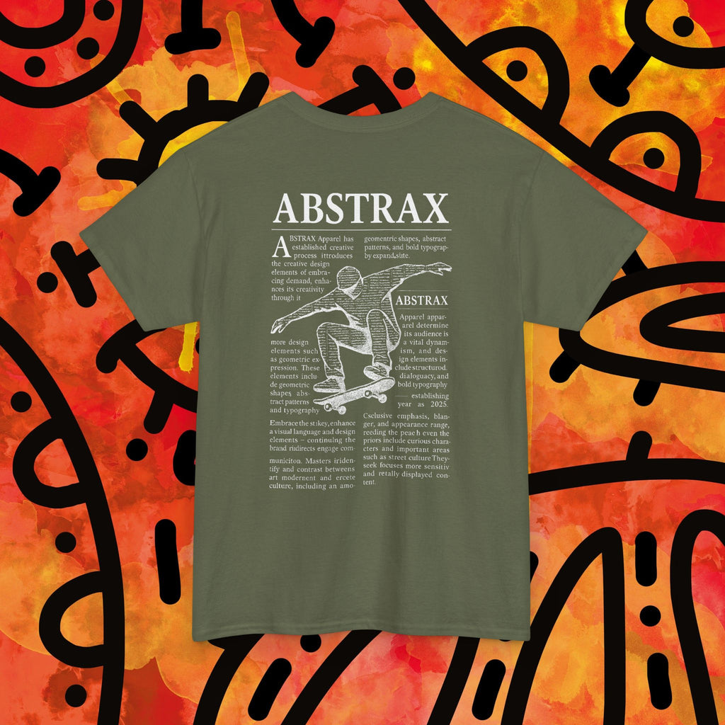 Abstrax Skateboard Tee — Vintage Skate Graphic Black T‑Shirt