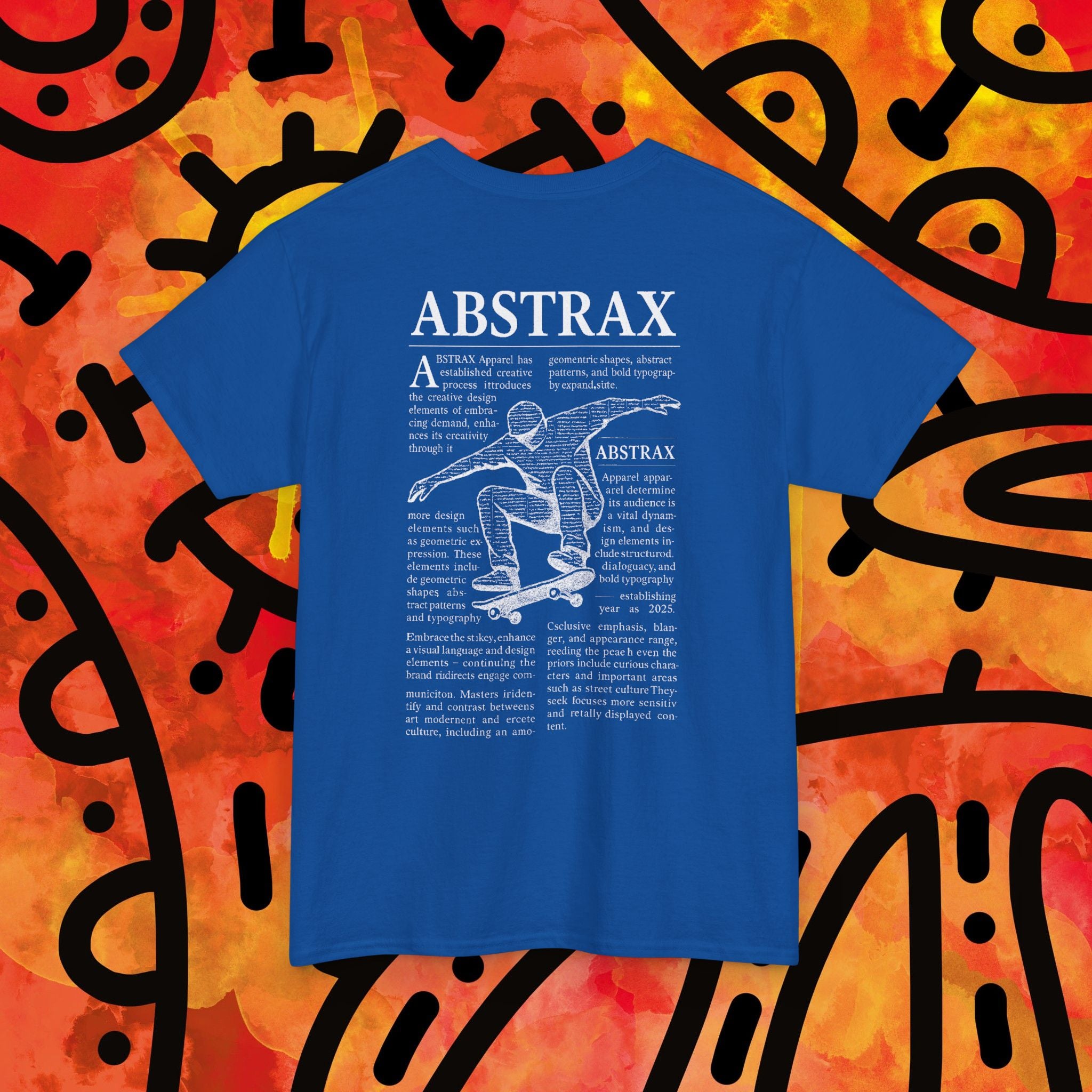 Abstrax Skateboard Tee — Vintage Skate Graphic Black T‑Shirt