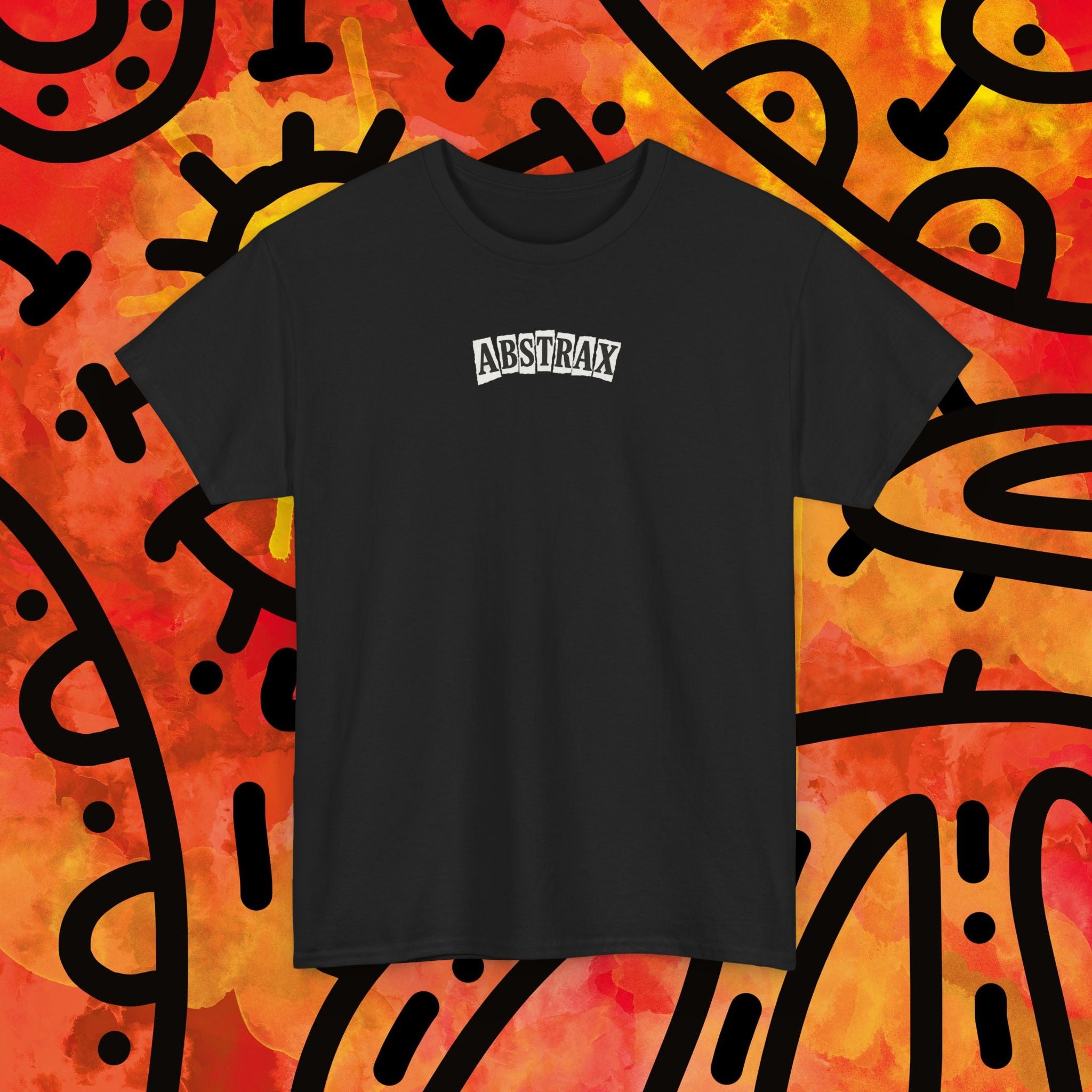 Abstrax Skateboard Tee — Vintage Skate Graphic Black T‑Shirt