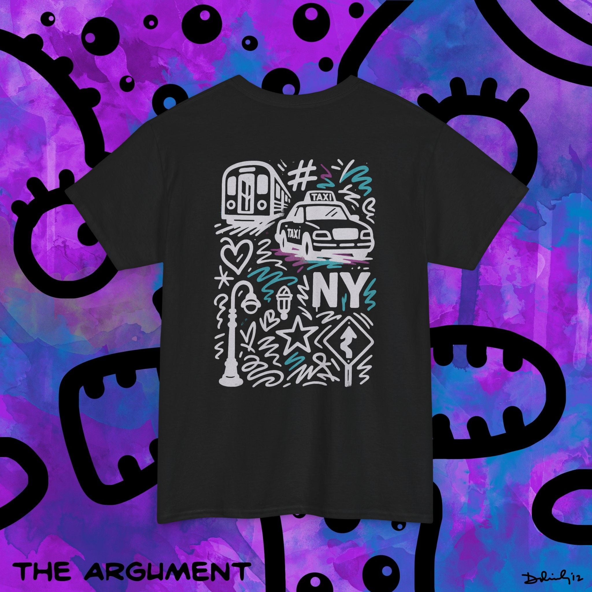 NYC Graffiti Taxi Tee — Retro Subway & Cab Street Art T-Shirt