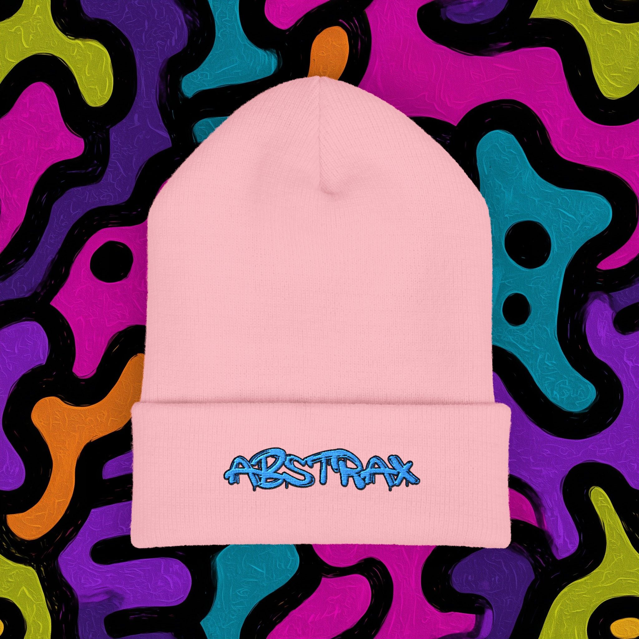 Embroidered 'ABSTRAX' Cuffed Beanie – Streetwear Knit Hat