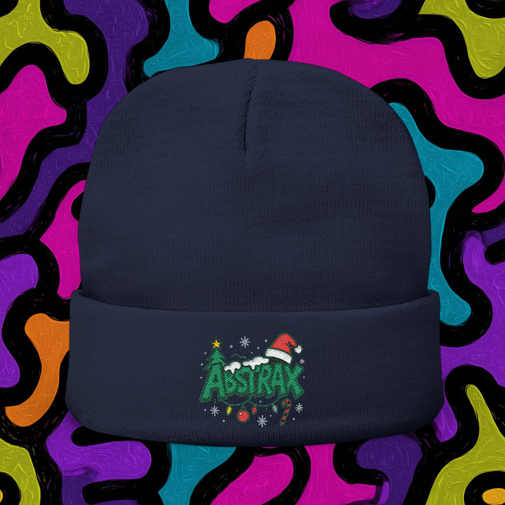 Embroidered 'ABSTRAX' Christmas Knit Beanie