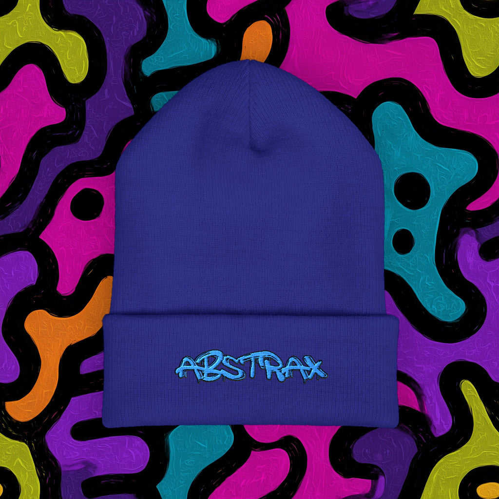 Embroidered 'ABSTRAX' Cuffed Beanie – Streetwear Knit Hat