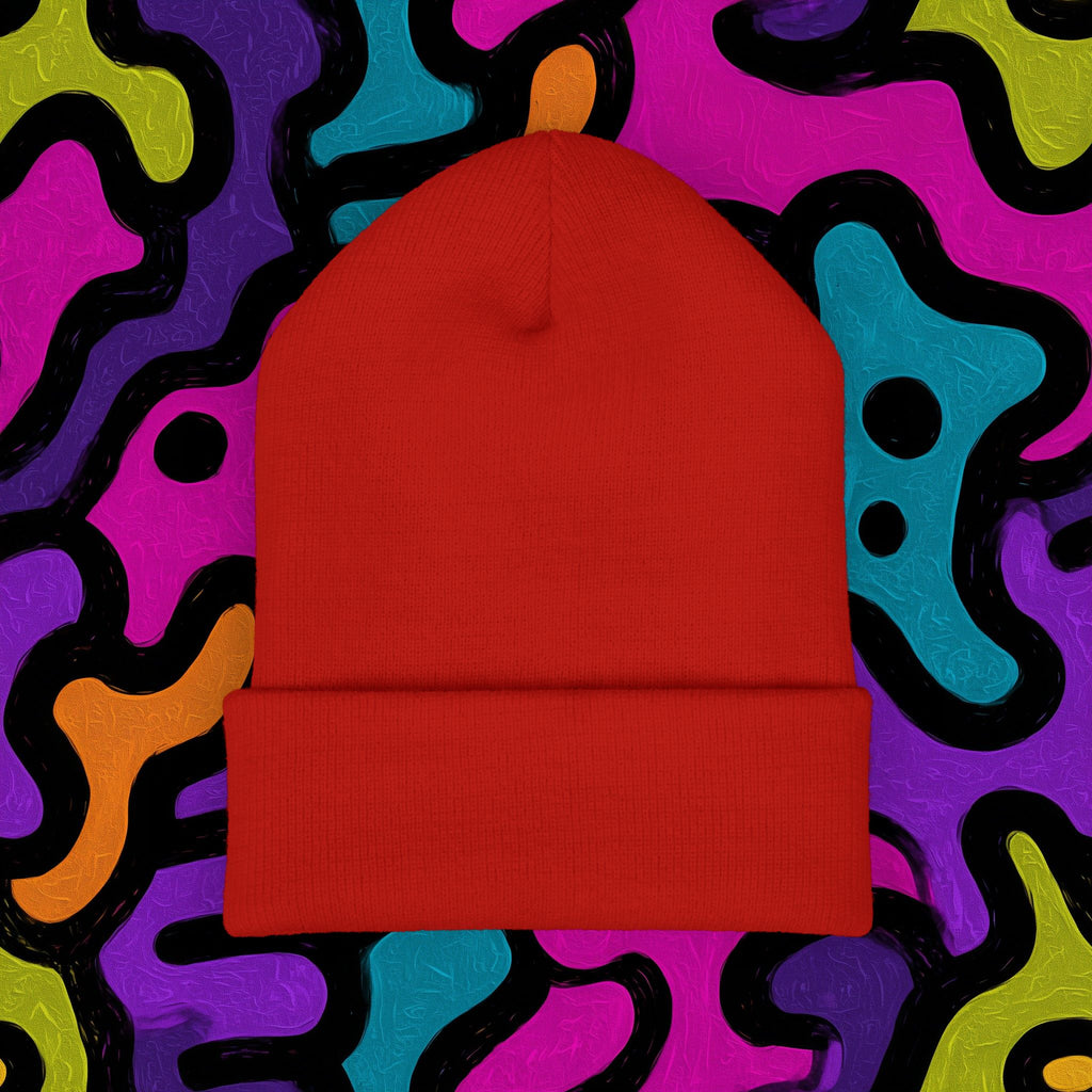 Embroidered 'ABSTRAX' Cuffed Beanie – Streetwear Knit Hat
