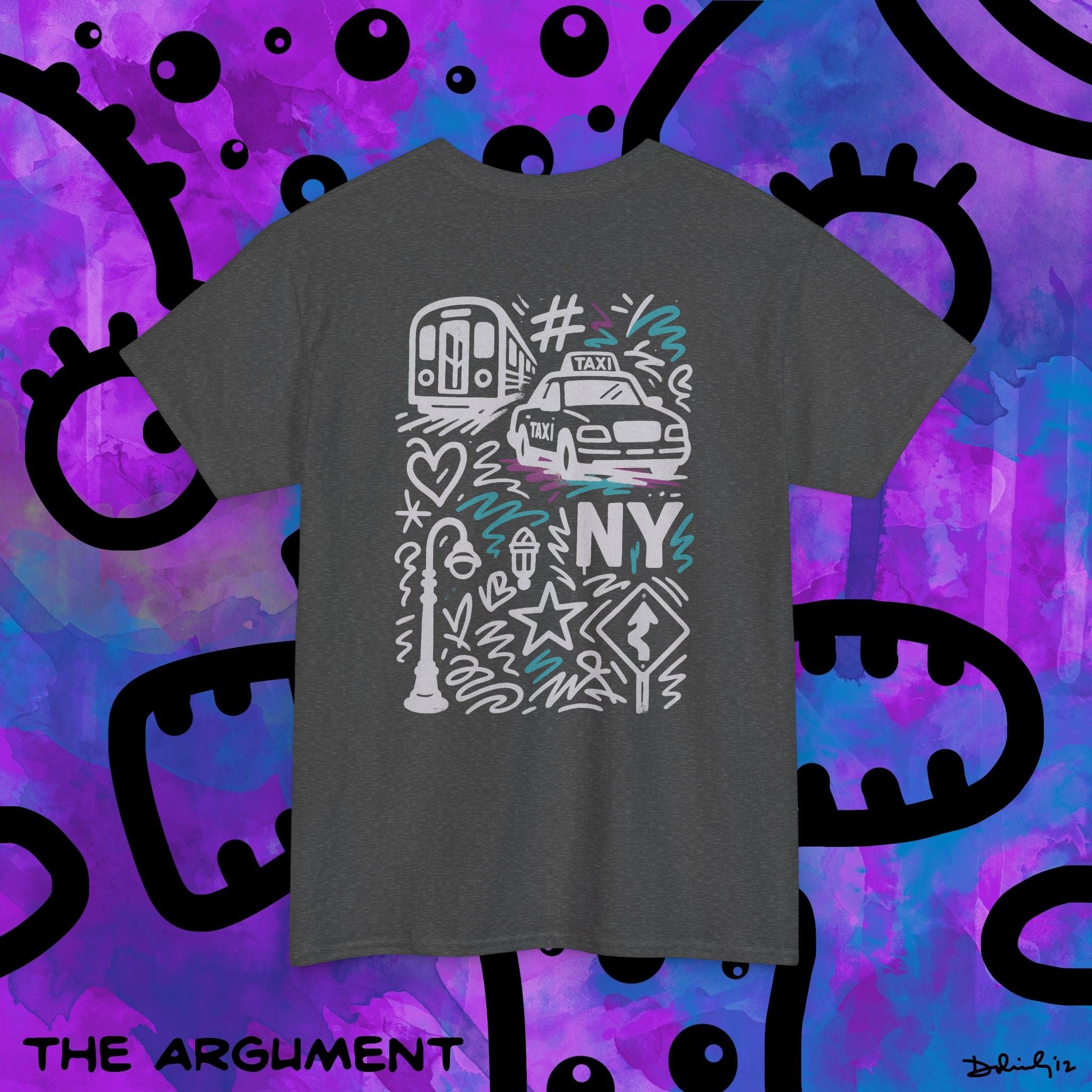 NYC Graffiti Taxi Tee — Retro Subway & Cab Street Art T-Shirt