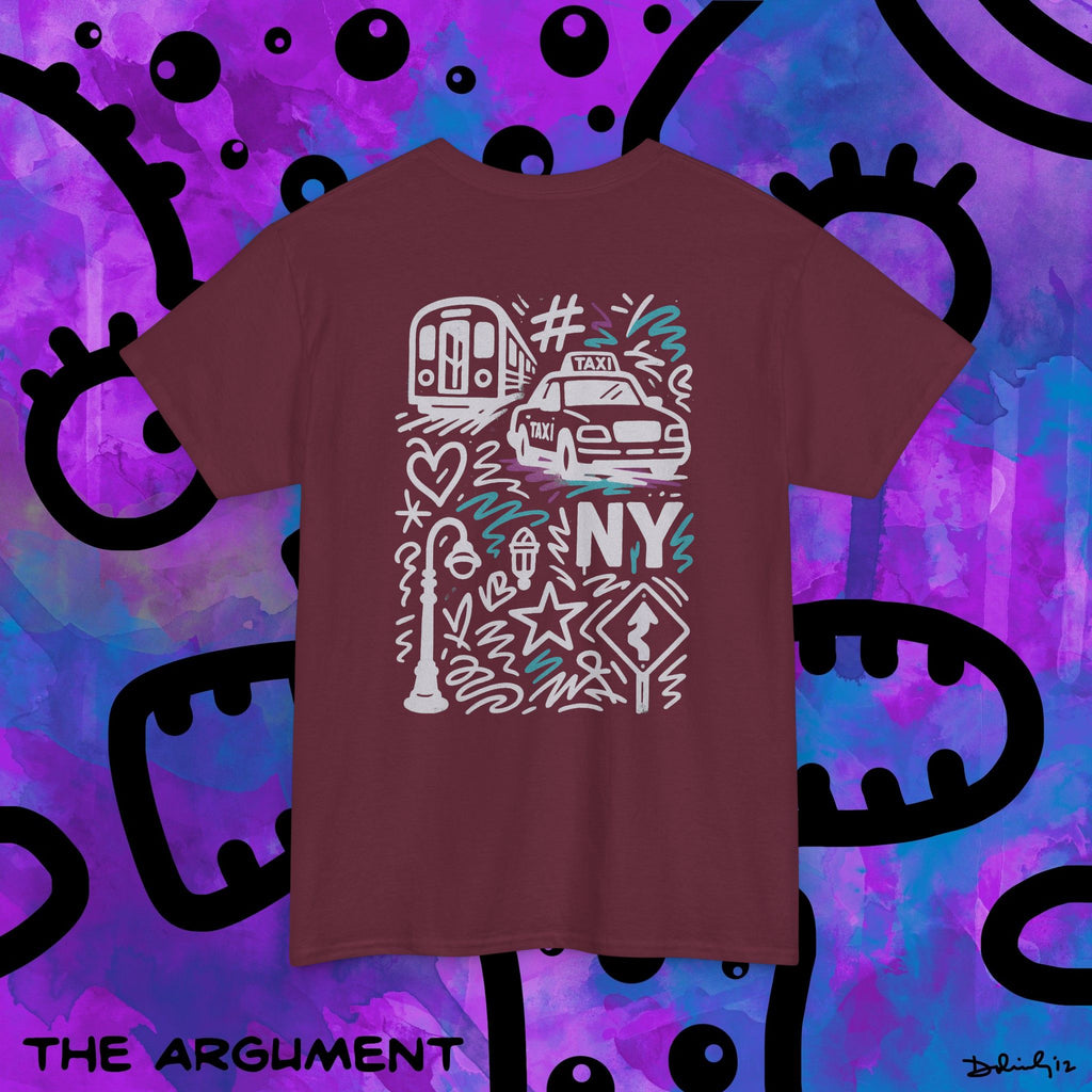 NYC Graffiti Taxi Tee — Retro Subway & Cab Street Art T-Shirt