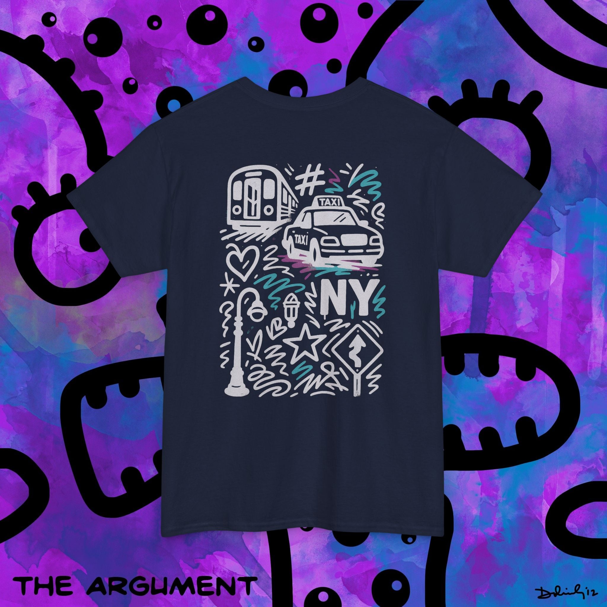 NYC Graffiti Taxi Tee — Retro Subway & Cab Street Art T-Shirt