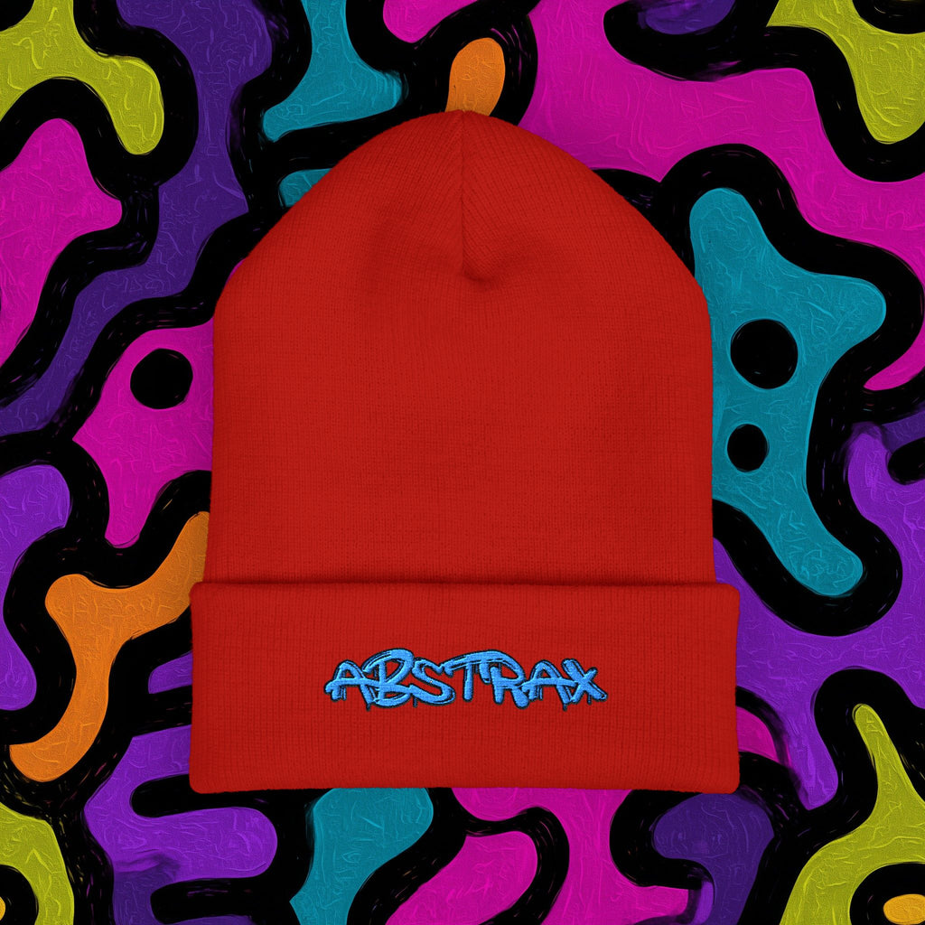 Embroidered 'ABSTRAX' Cuffed Beanie – Streetwear Knit Hat