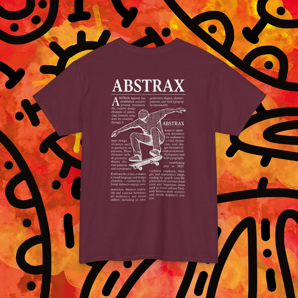 Abstrax Skateboard Tee — Vintage Skate Graphic Black T‑Shirt