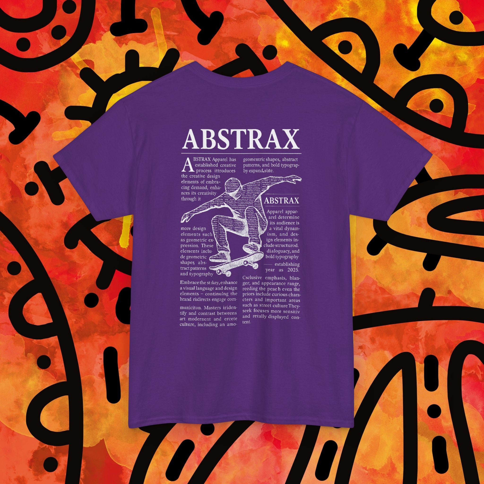 Abstrax Skateboard Tee — Vintage Skate Graphic Black T‑Shirt