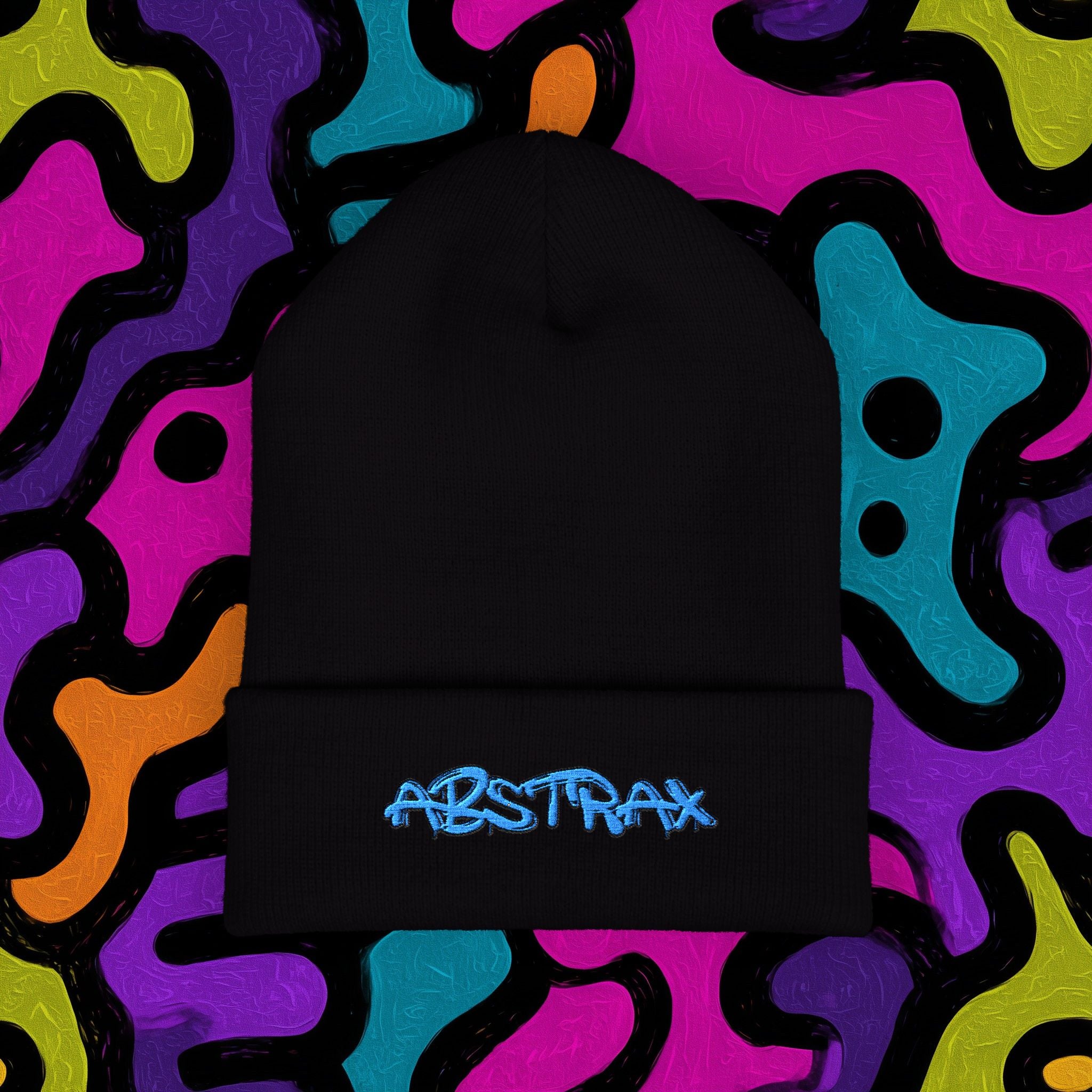 Embroidered 'ABSTRAX' Cuffed Beanie – Streetwear Knit Hat